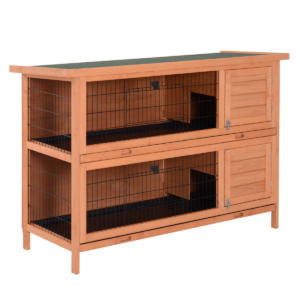 Rabbit Hutch for Two Rabbits Outdoor Guinea Pig Cage w/ Removable Trays