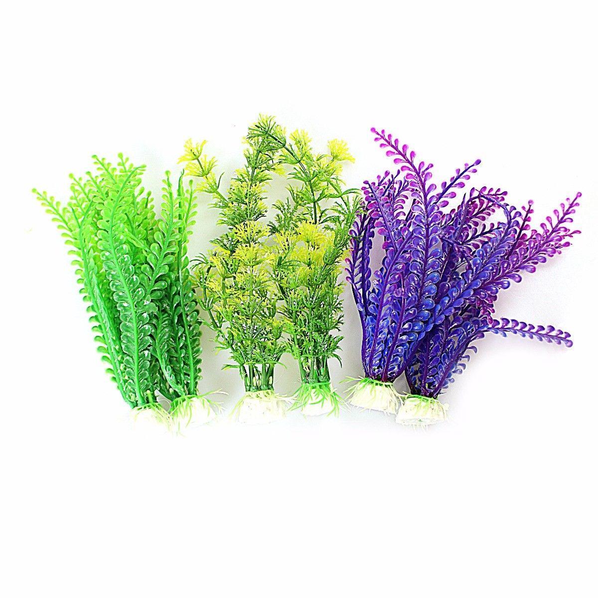 Artificial Plastic Aquarium Fish Tank Fern Algae Plant Decoration 18 – Pack Of 2 Assorted Colours