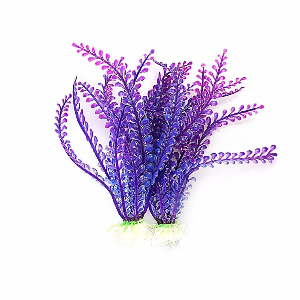 Artificial Plastic Aquarium Fish Tank Fern Algae Plant Decoration 18 – Pack Of 2 Assorted Colours