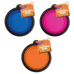 Pet Dog Cat Portable Collapsible Water Drinking Pet Bowl 17 cm x 17 cm x 15 cm Assorted Colours