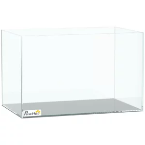 PawHut Fish Tank Bare Glass for DIY Glass Aquarium with Protective Base Mat 24L Transparent for Fish Shrimps