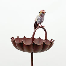 Stylish Bird Garden Feeder Birdbath with Sturdy Metal Stake – Durable Outdoor Décor to Adds Charming Motion with Lawns, Patios, and Flower Beds for Home, Bird Lovers, Outdoor, & Garden