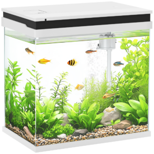 PawHut 14L Small Fish Tank with Filter System, LED Lights, Water Pump